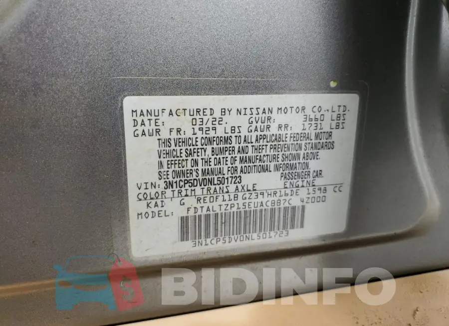 3N1CP5DV0NL501723 Photo# 13