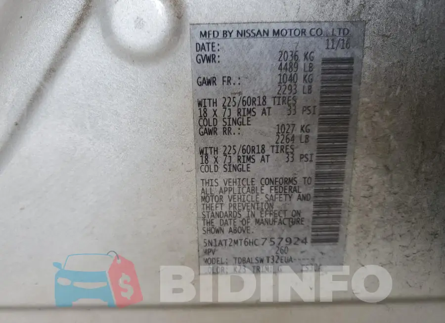 5N1AT2MT6HC757924 Photo# 13