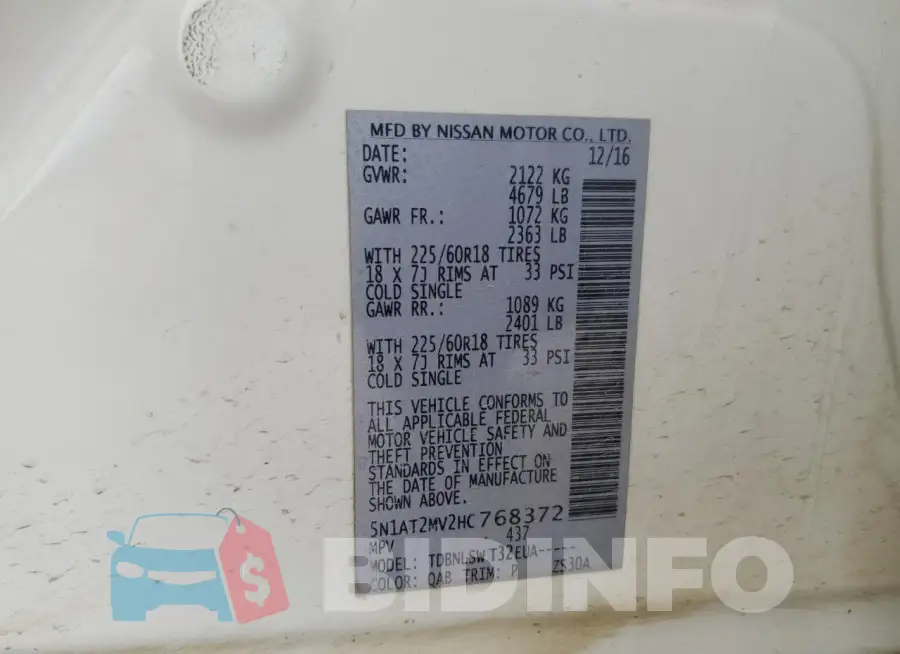 5N1AT2MV2HC768372 Photo# 14