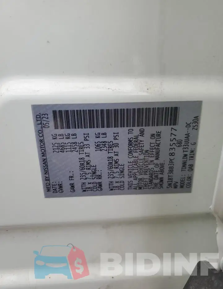 5N1BT3BB3PC835577 Photo# 13