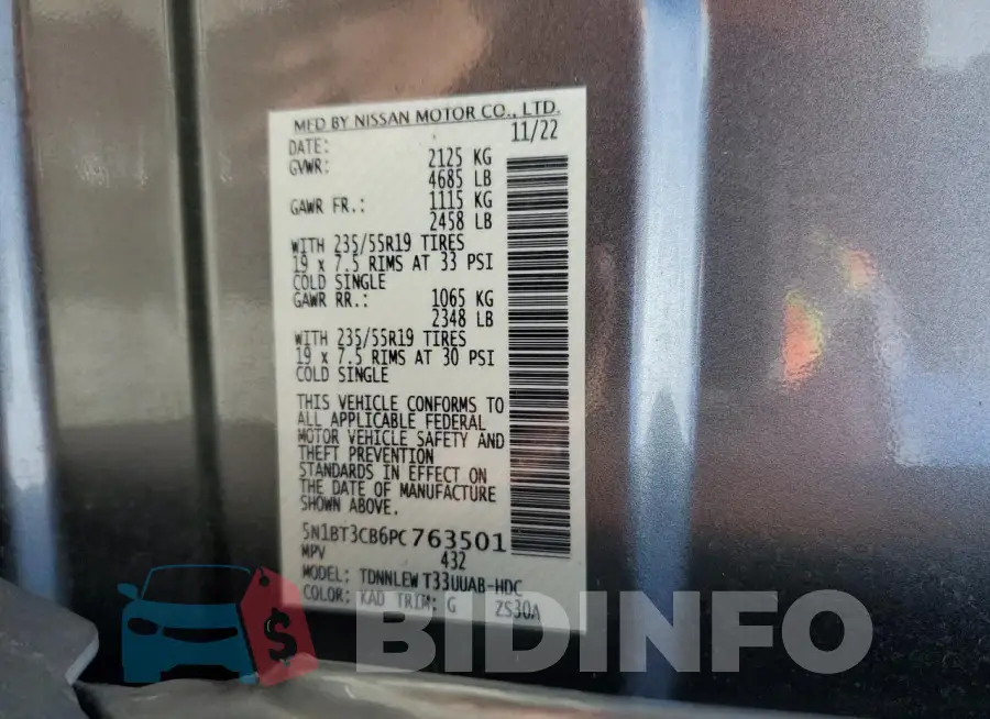 5N1BT3CB6PC763501 Photo# 13