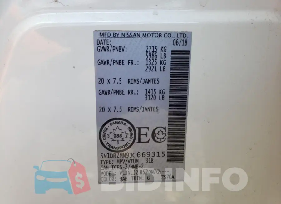 5N1DR2MM9JC669315 Photo# 13