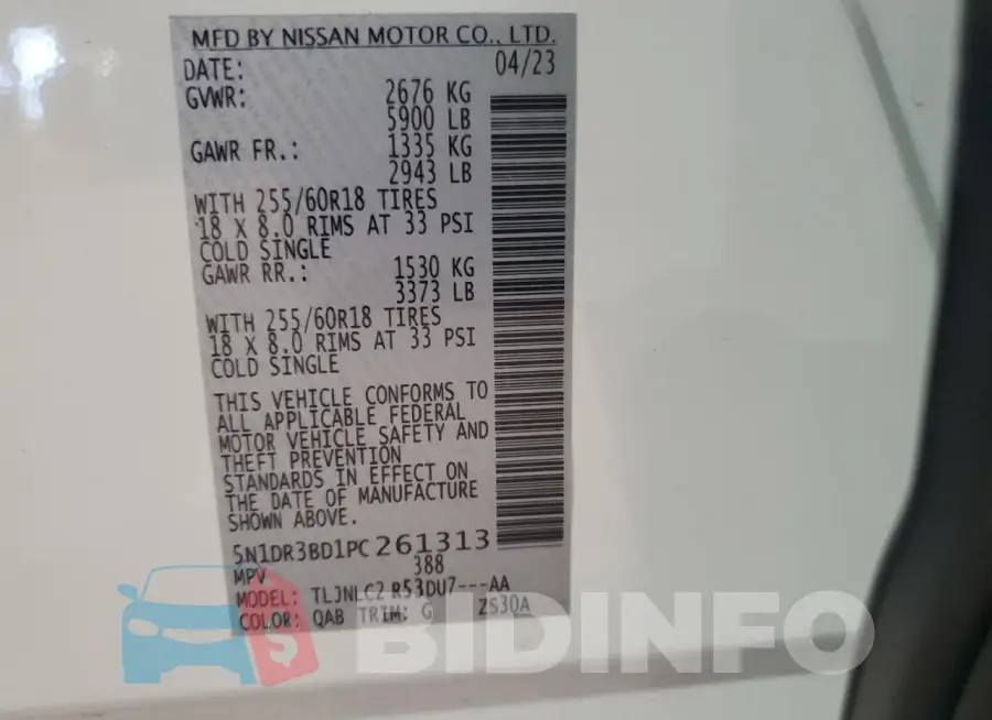 5N1DR3BD1PC261313 Photo# 13