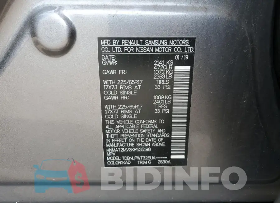 KNMAT2MV3KP535198 Photo# 14