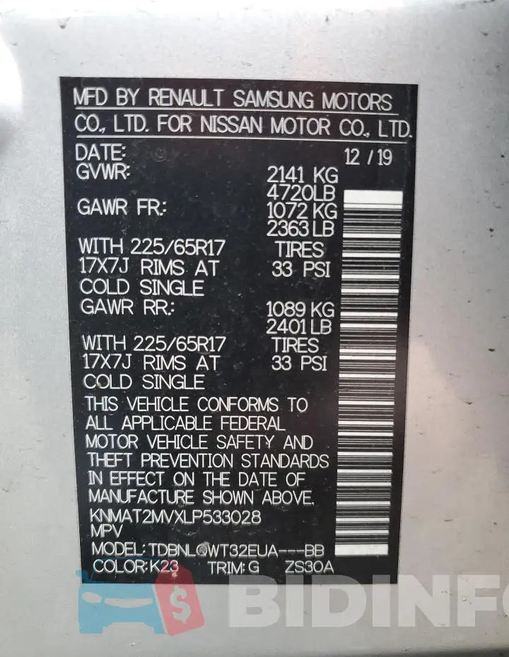KNMAT2MVXLP533028 Photo# 14
