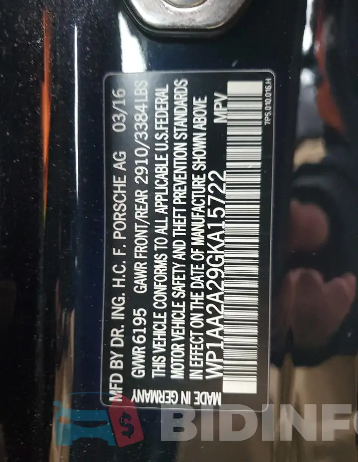 WP1AA2A29GKA15722 Photo# 12