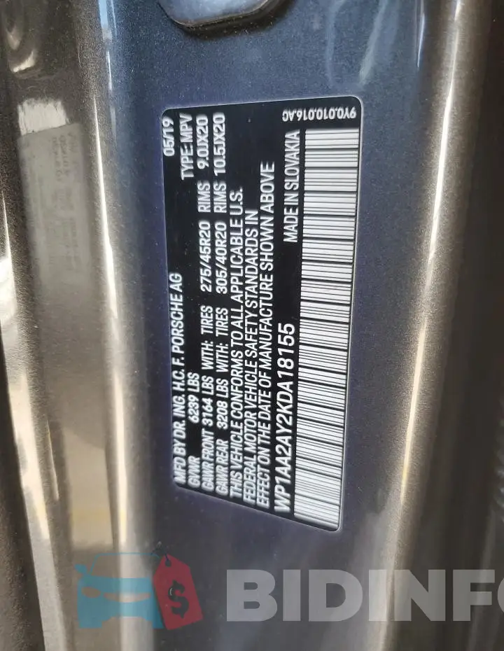 WP1AA2AY2KDA18155 Photo# 13