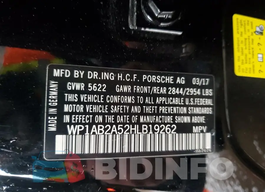 WP1AB2A52HLB19262 Photo# 13