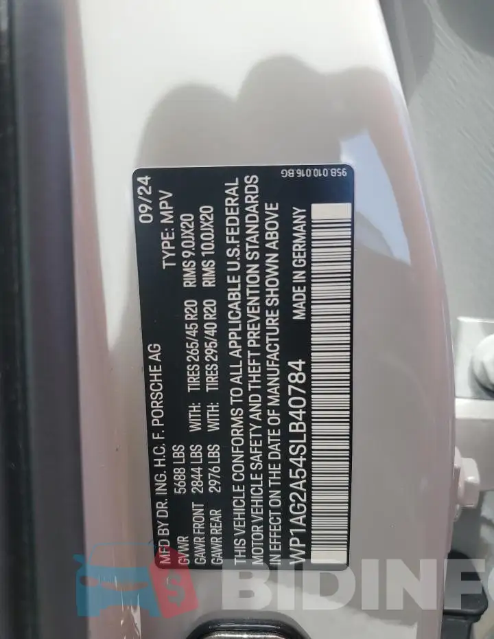 WP1AG2A54SLB40784 Photo# 14
