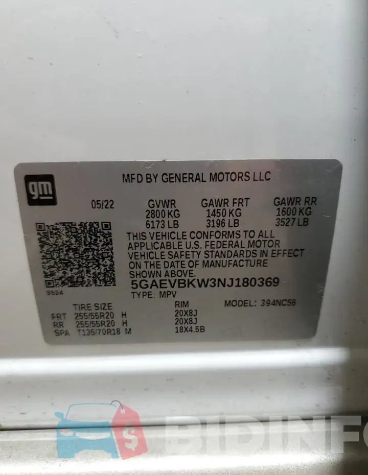 5GAEVBKW3NJ180369 Photo# 13