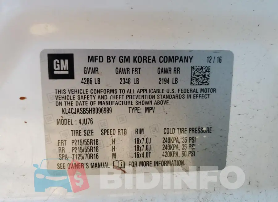 KL4CJASB5HB096989 Photo# 12