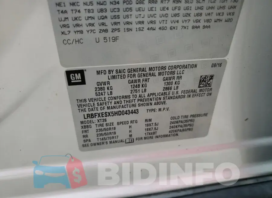 LRBFXESX5HD043443 Photo# 13