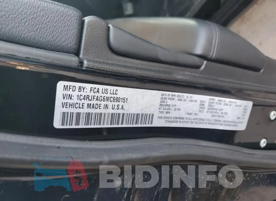 1C4RJFAG6MC690151 Photo# 12