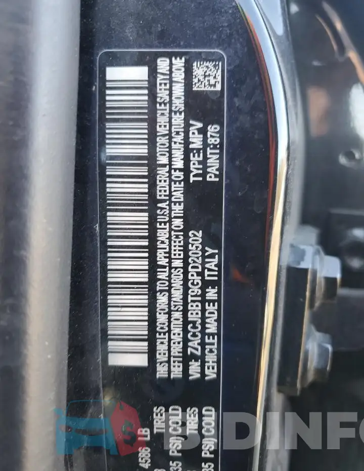 ZACCJBBT9GPD20502 Photo# 13