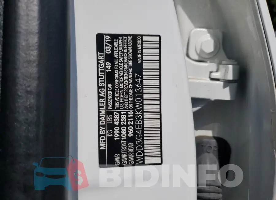 WDD3G4EB3KW013647 Photo# 12