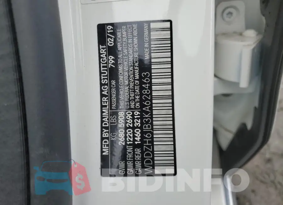 WDDZH6JB3KA628463 Photo# 12