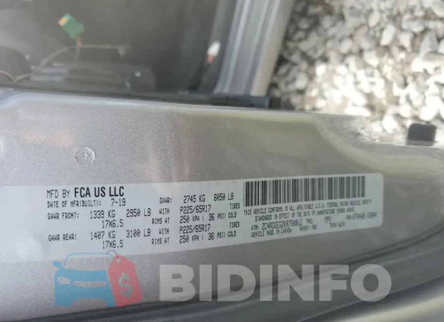 2C4RDGEG2KR750812 Photo# 14