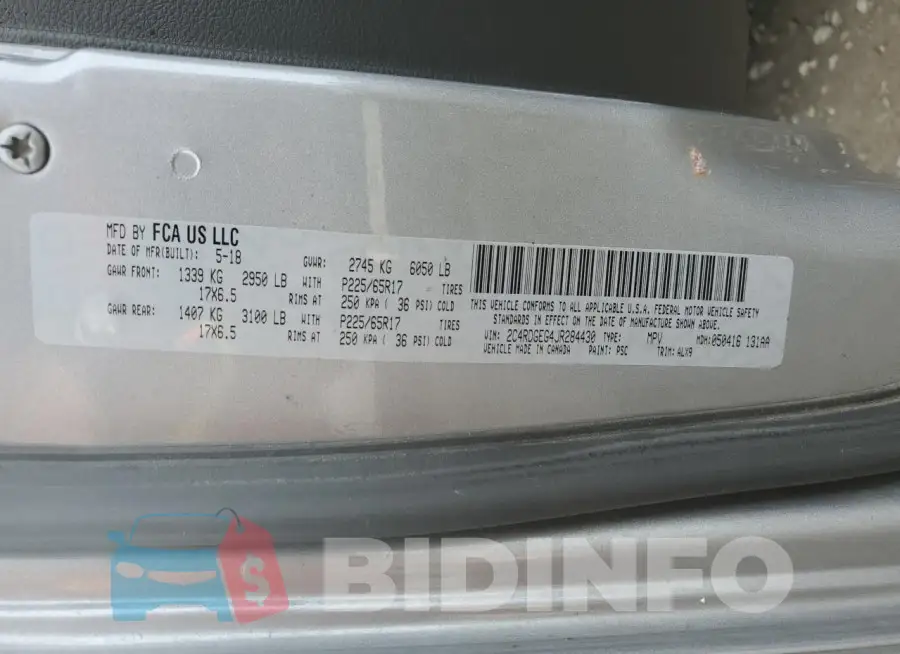 2C4RDGEG4JR284430 Photo# 13