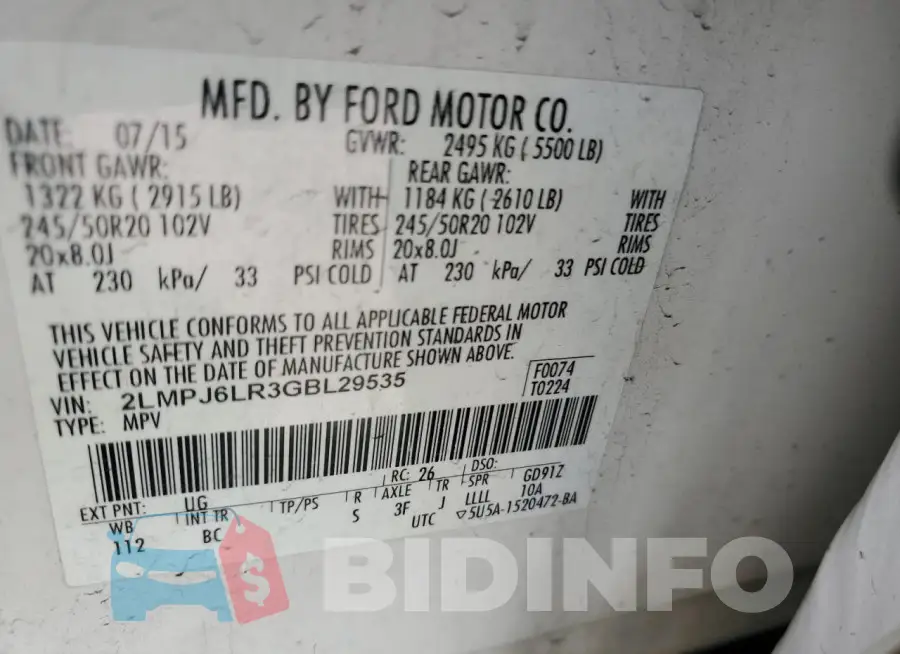 2LMPJ6LR3GBL29535 Photo# 14