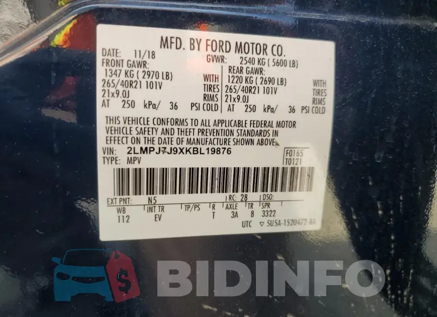 2LMPJ7J9XKBL19876 Photo# 13