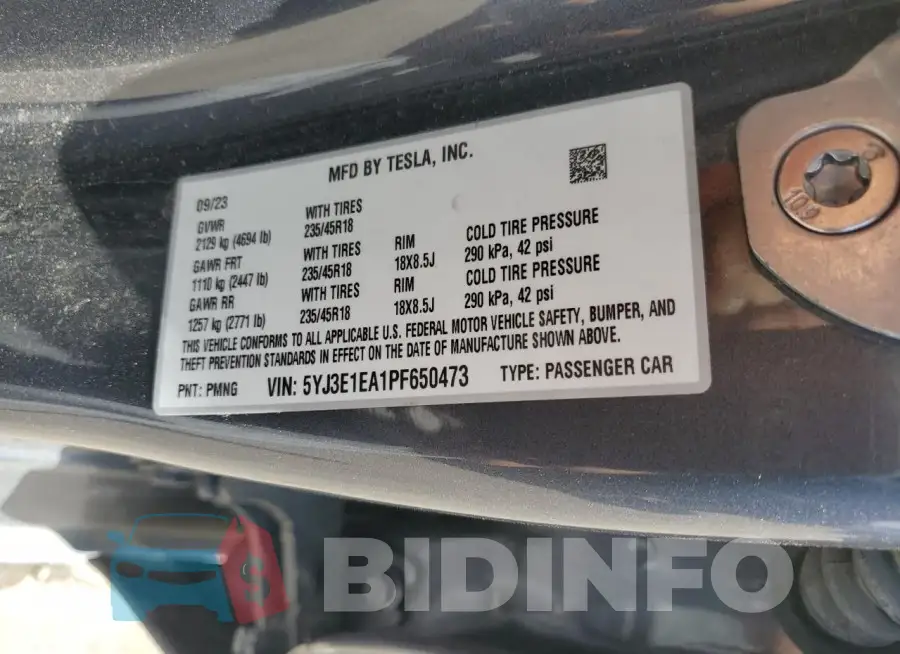 5YJ3E1EA1PF650473 Photo# 12