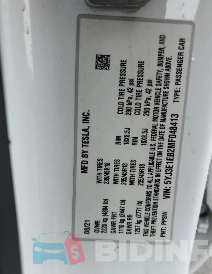 5YJ3E1EB2MF048413 Photo# 12