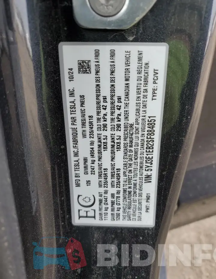 5YJ3E1EB2SF884851 Photo# 13