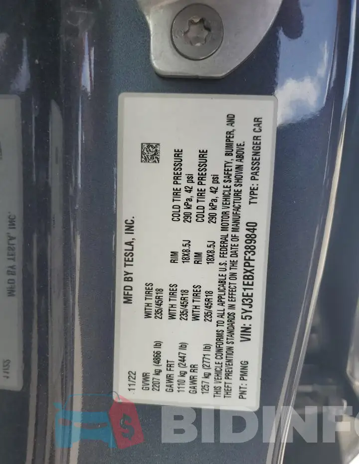 5YJ3E1EBXPF389840 Photo# 13