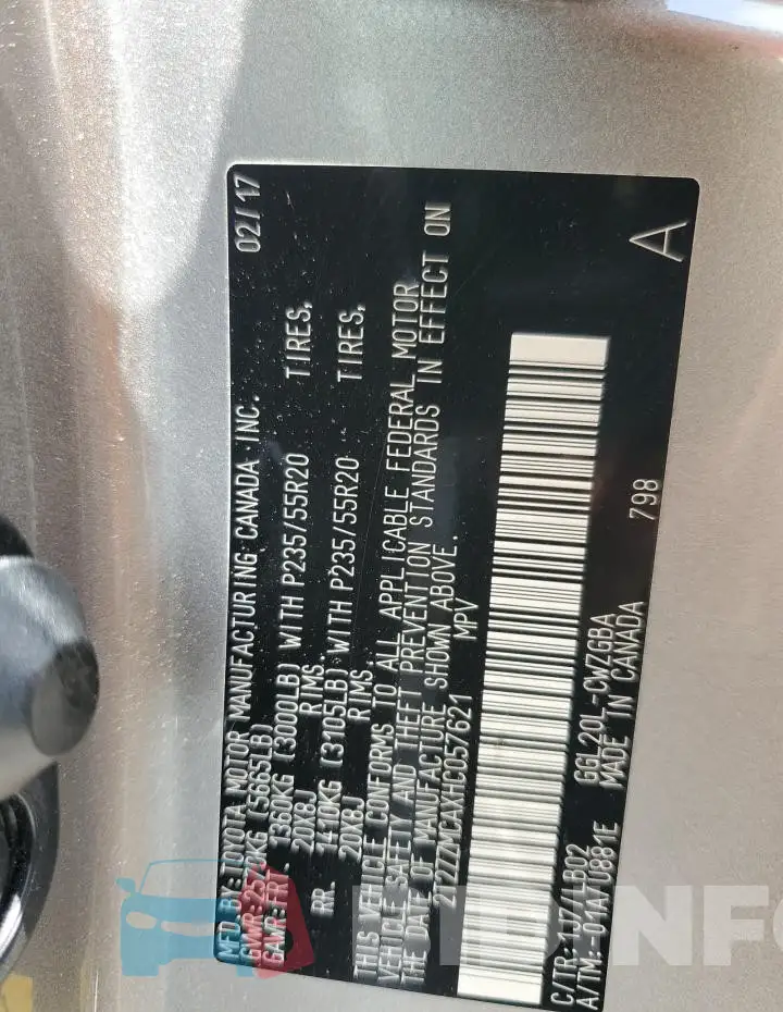 2T2ZZMCAXHC057621 Photo# 14