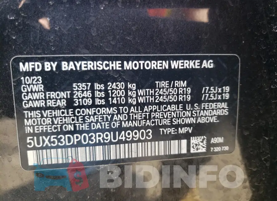 5UX53DP03R9U49903 Photo# 13