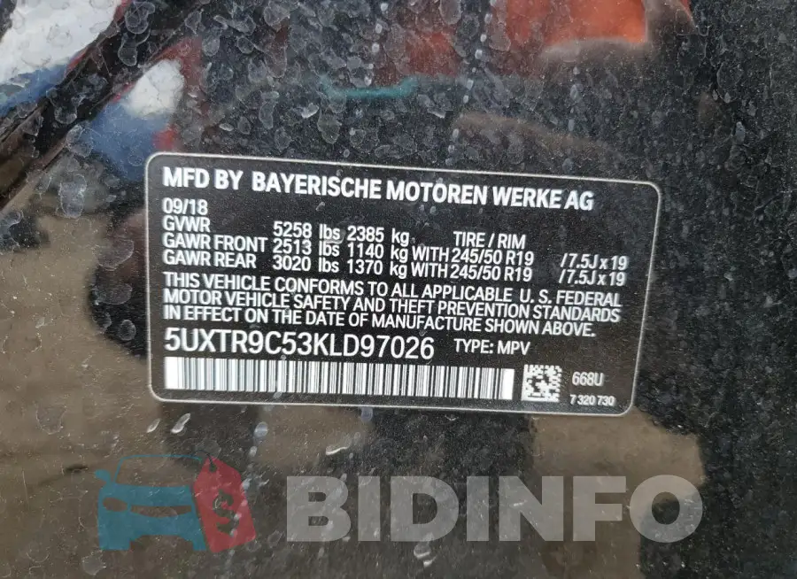 5UXTR9C53KLD97026 Photo# 13