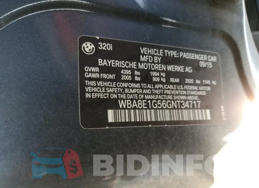 WBA8E1G56GNT34717 Photo# 12