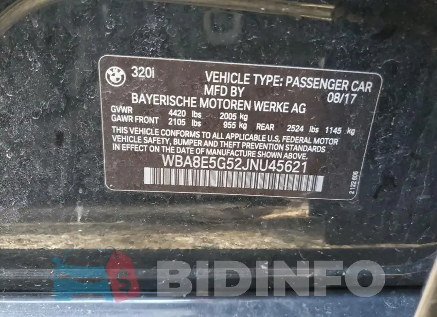 WBA8E5G52JNU45621 Photo# 12
