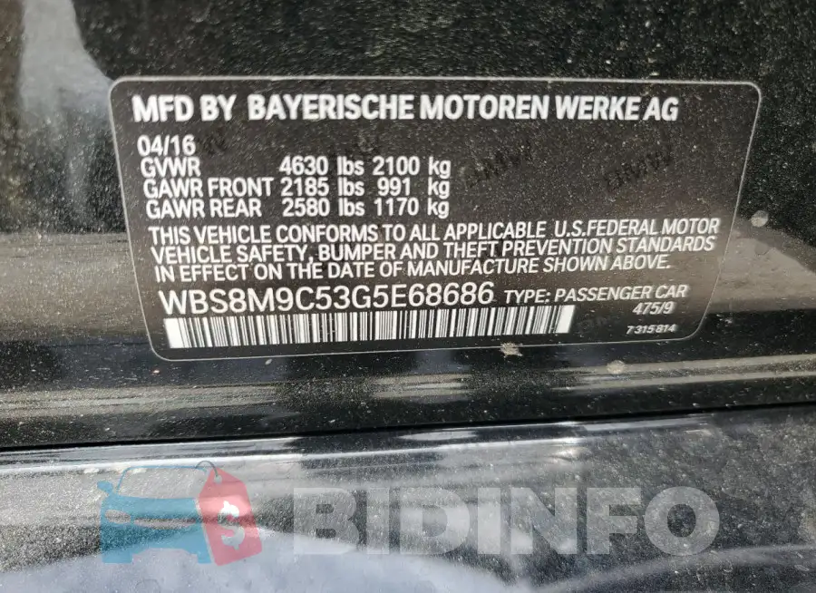 WBS8M9C53G5E68686 Photo# 13