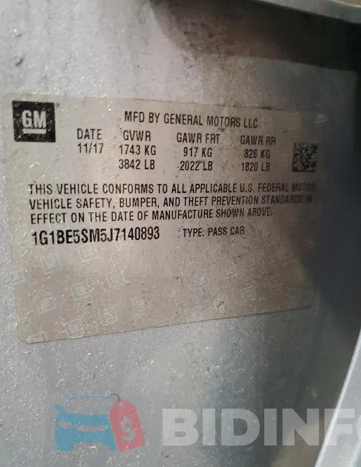 1G1BE5SM5J7140893 Photo# 13