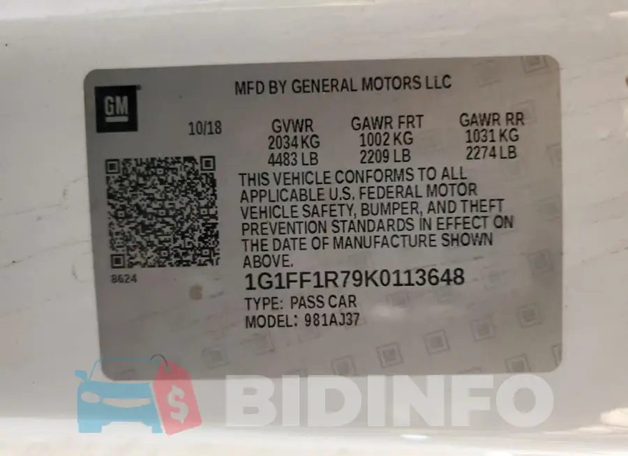 1G1FF1R79K0113648 Photo# 12