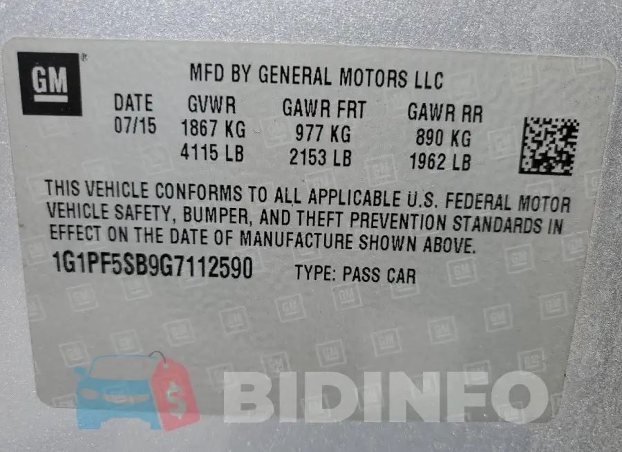 1G1PF5SB9G7112590 Photo# 12