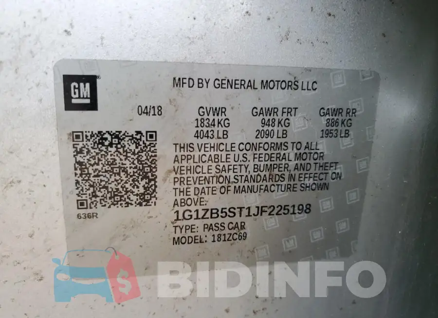 1G1ZB5ST1JF225198 Photo# 12