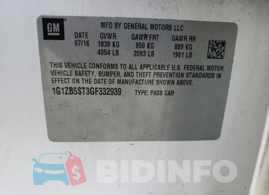 1G1ZB5ST3GF332939 Photo# 12