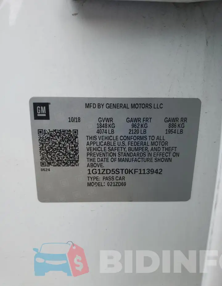 1G1ZD5ST0KF113942 Photo# 12