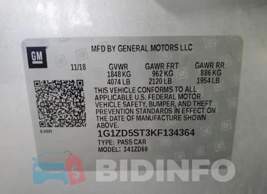 1G1ZD5ST3KF134364 Photo# 13