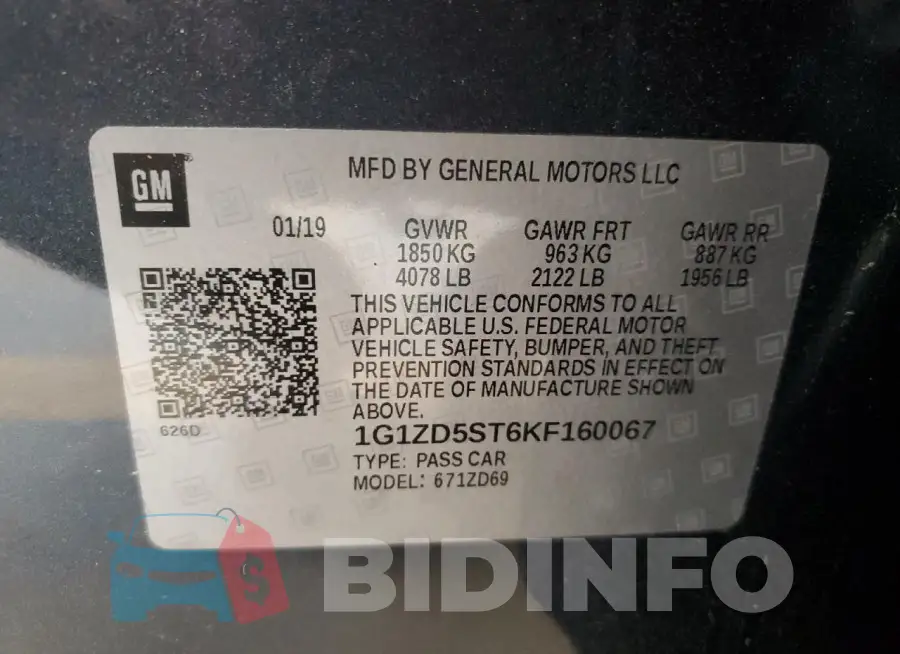 1G1ZD5ST6KF160067 Photo# 12