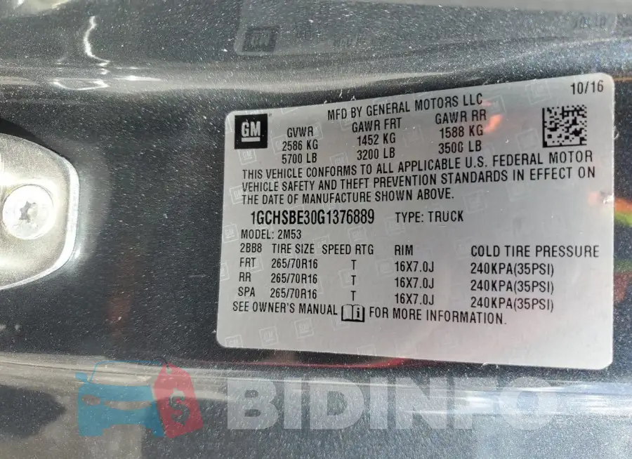 1GCHSBE30G1376889 Photo# 12