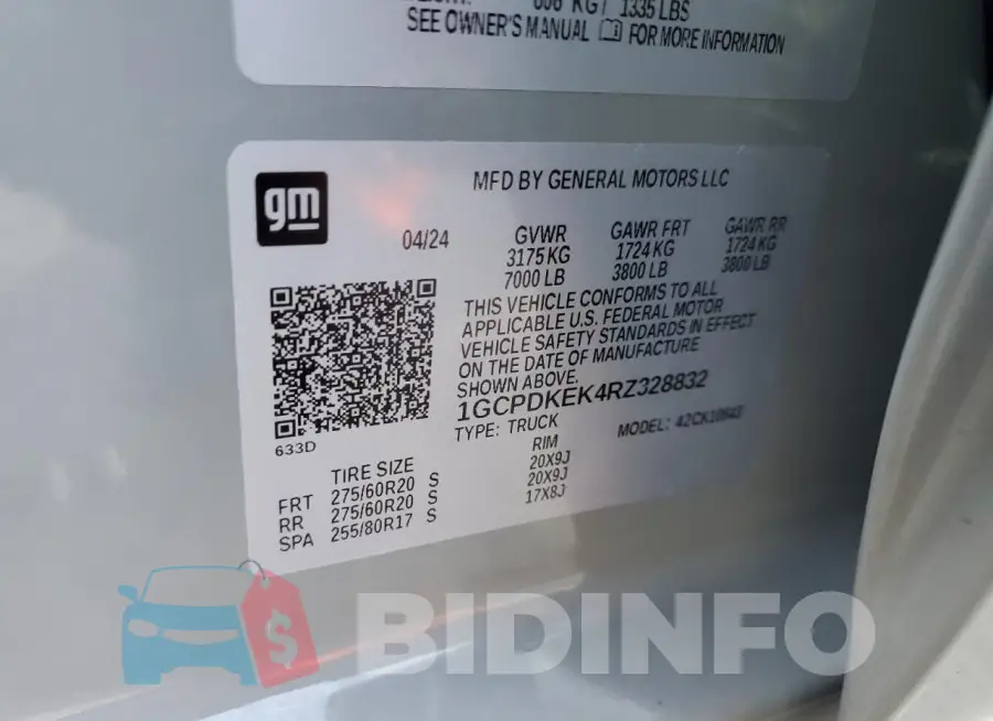 1GCPDKEK4RZ328832 Photo# 12