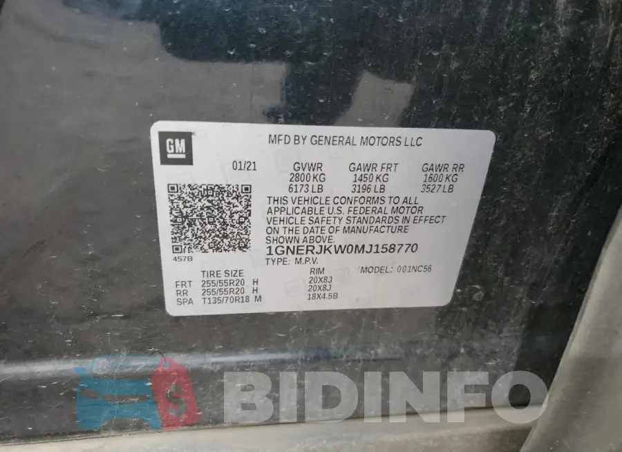 1GNERJKW0MJ158770 Photo# 13