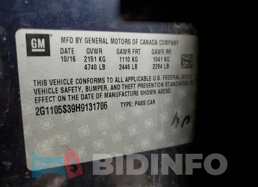 2G1105S39H9131706 Photo# 13