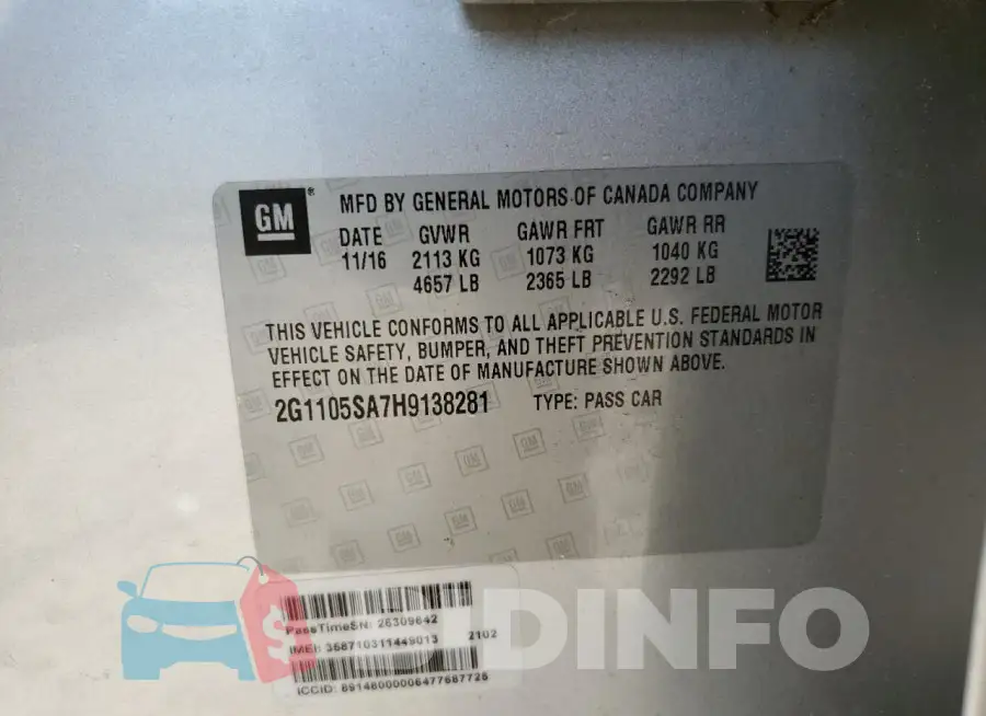 2G1105SA7H9138281 Photo# 12