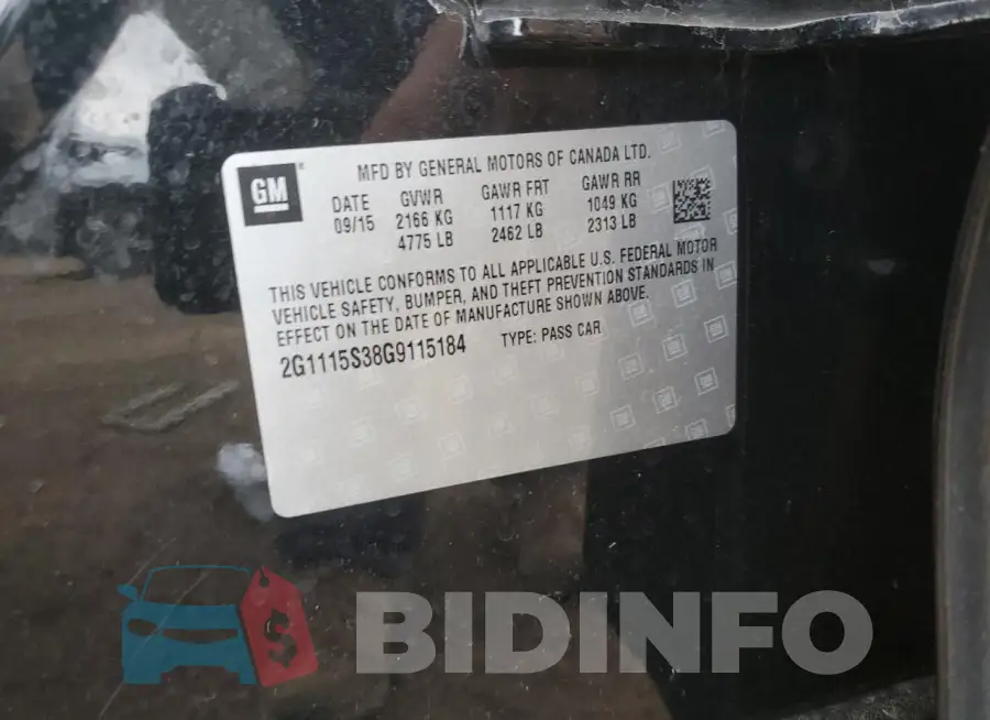 2G1115S38G9115184 Photo# 12