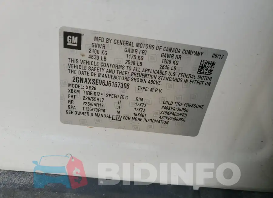 2GNAXSEV6J6157306 Photo# 12