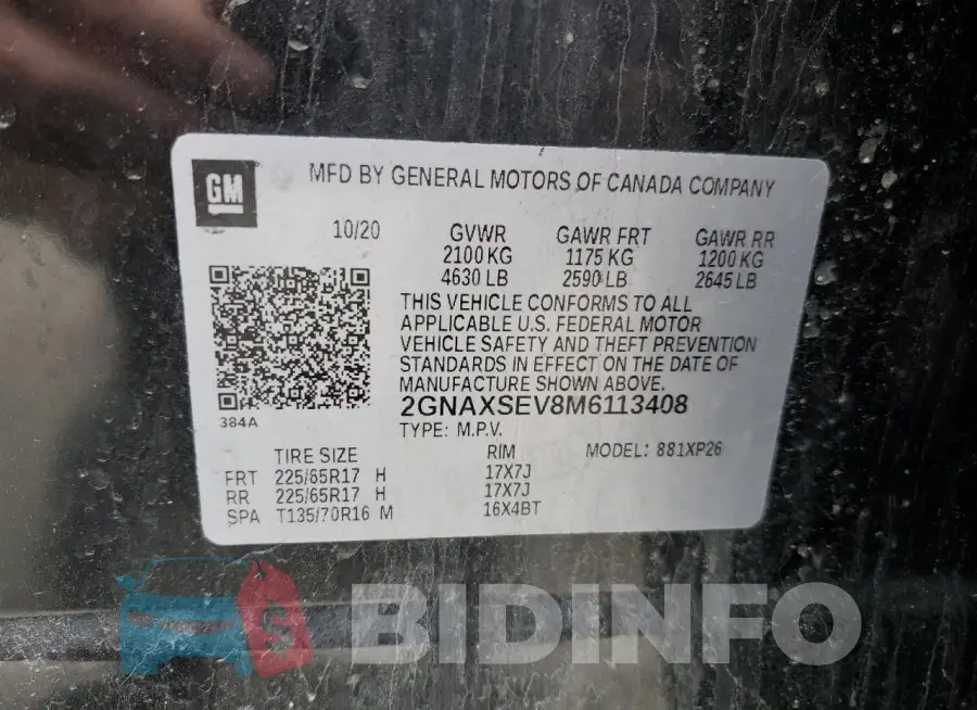 2GNAXSEV8M6113408 Photo# 14